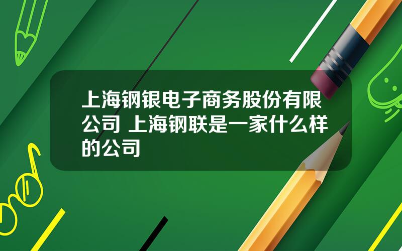 上海钢银电子商务股份有限公司 上海钢联是一家什么样的公司